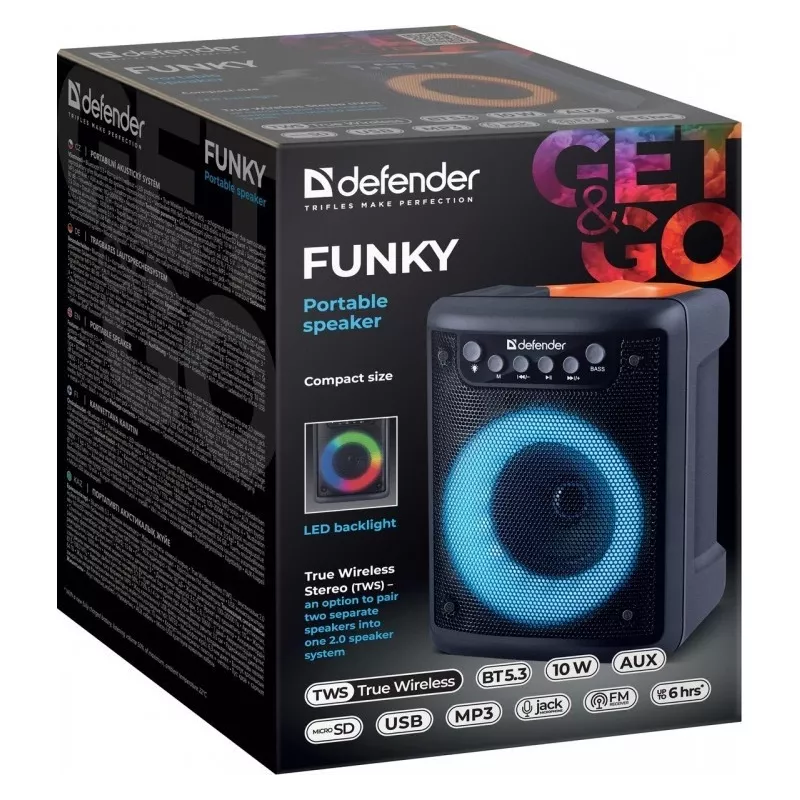 Bluetooth-Lautsprecher FUNKY 10W, 65053, DEFENDER