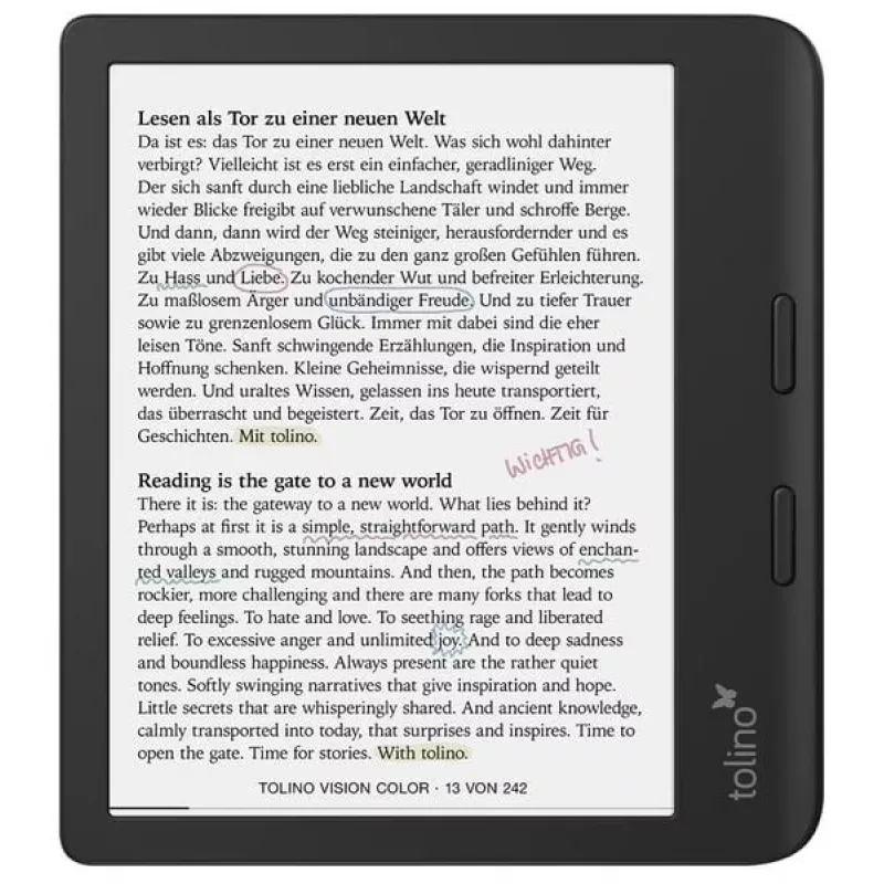 Tolino E-Book-Reader Touchscreen Wi-Fi Schwarz