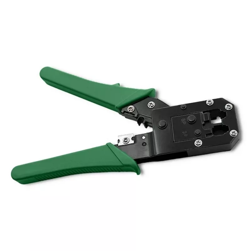 Crimp- und Schneidwerkzeug QOLTEC 54381 — Crimpzange für modulare Netzwerkstecker und Kabelschneider