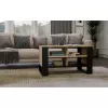 Couchtischplatte e shop STOLIK KAWOWY ŁAWA MODERN 4P schlank Dąb Artisan / schwarze Frezy