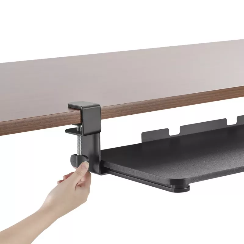 Maclean MC-839 Tastatur-Schublade | Untertisch-Schublade für Tastatur und Maus | Klemmbare Tastaturablage | Ergonomische Arbeitsplatzlösung