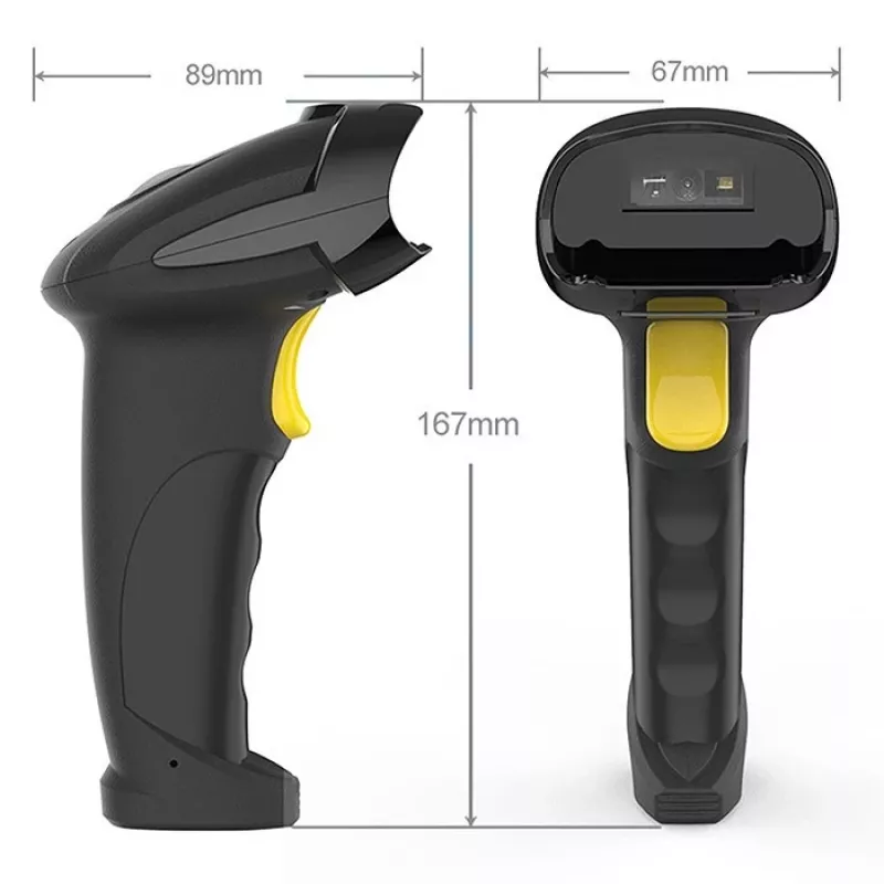 Kabelloser Barcodescanner QOLTEC 50856 – 1D- & 2D-kabelloses Handgerät, USB-Schnittstelle, ABS-Gehäuse, 170×62×100 mm, 203 g