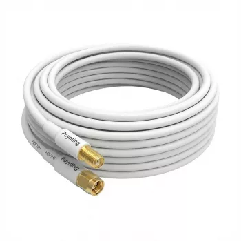 Poynting - Antennen-Zubehör - Kabel - A-CAB-144 - 5m Twin Pair HDF195 - SMA (M) auf SMA (F) - weiß - vergoldet (A-CAB-144)