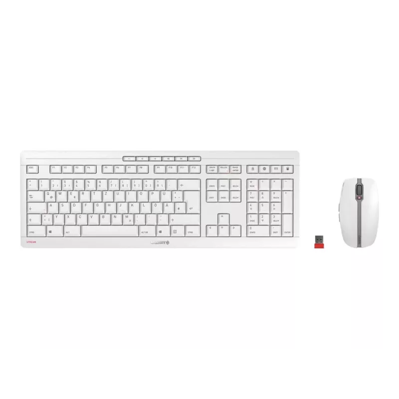 CHERRY Stream Desktop Tastatur Maus enthalten Büro RF Wireless QWERTZ Deutsch Weiß