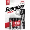 Energizer Batterien Alkaline Max AAA LR03, 4 Stück, Umweltverpackung