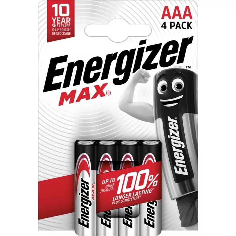Energizer Batterien Alkaline Max AAA LR03, 4 Stück, Umweltverpackung