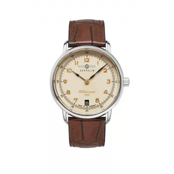 Armbanduhr Zeppelin Mediterranee 96415, analog 36 mm Edelstahlgehäuse, Lederarmband