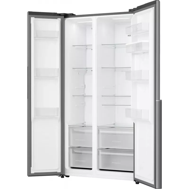 Gorenje HZF55082 NRS917E41XWD G400, Freistehend, Amerikanische Tür, Grau, 2 Tür(en), Touch, LED
