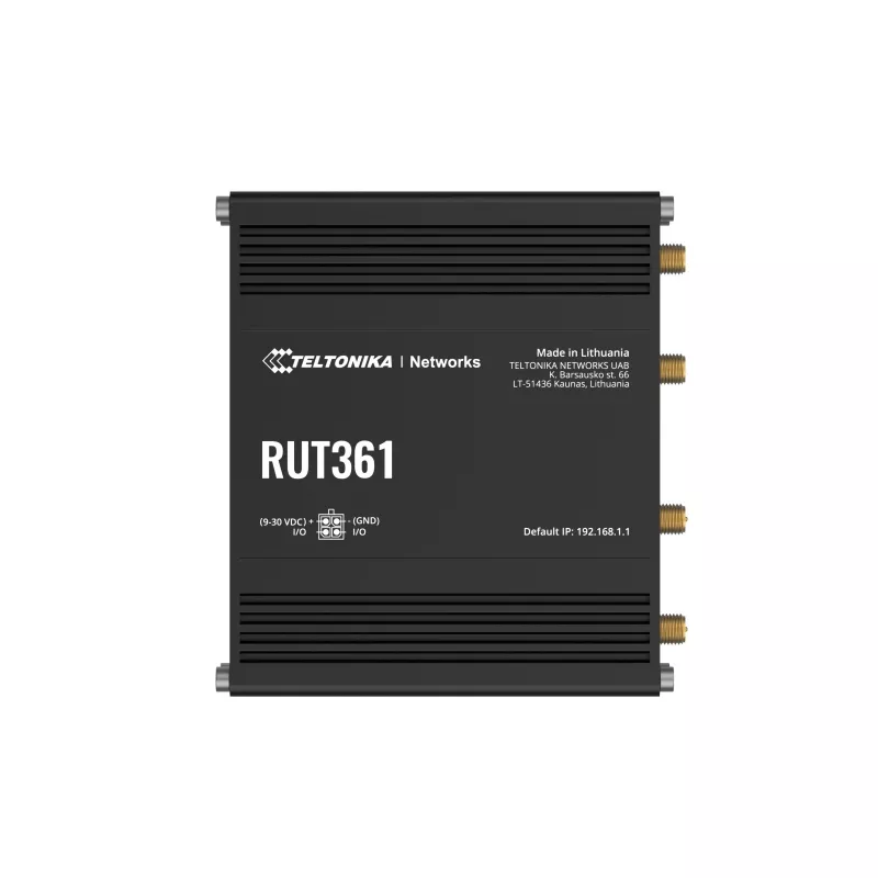Teltonika Industrial 4G LTE router RUT361 Cat 6 LTE, WiFi 4, 2x RJ45 100Mb/s, IP30