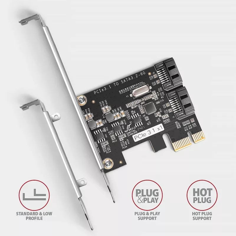 Axagon PCES-SJ2 Schnittstellenkarten/Adapter Intern SATA