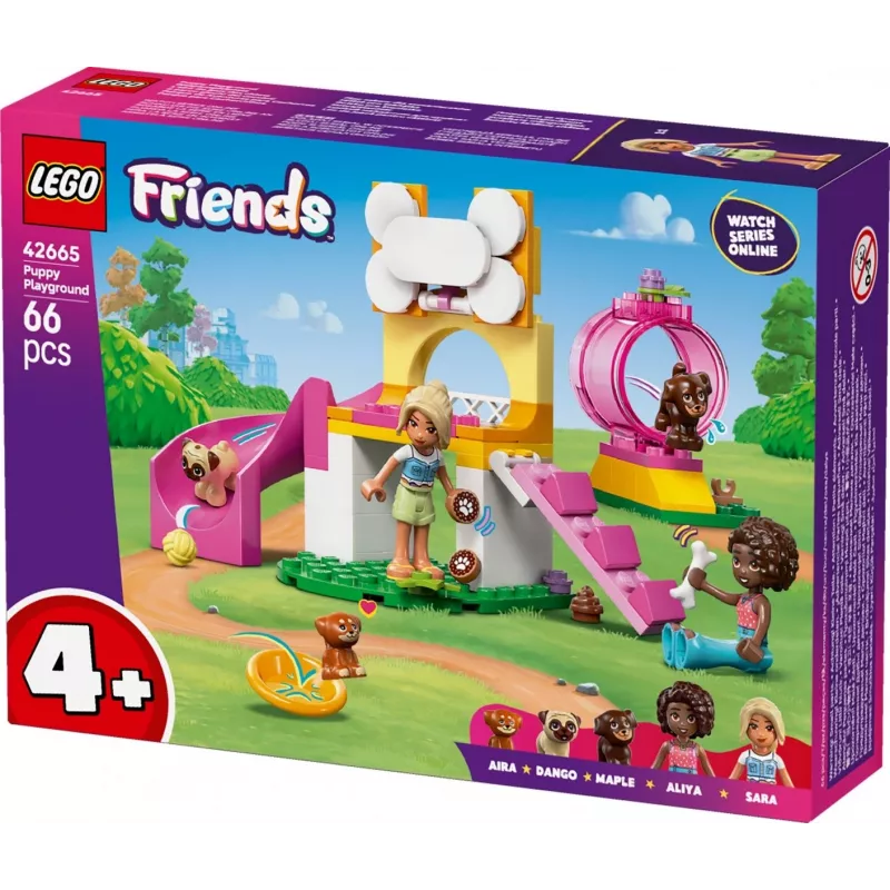 Konstruktionsspielzeug LEGO Friends Welpenspielplatz Set 42665, 66 Teile, 2 Minifiguren, Alter 4+