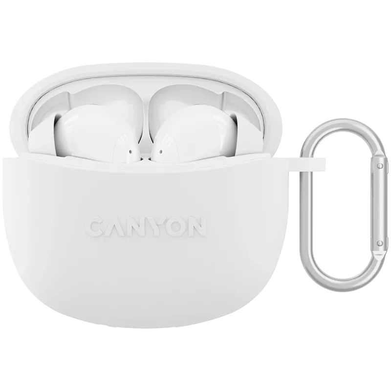Canyon TWS-5 Bluetooth-Kopfhörer, mit Mikrofon, BT V5.3 JL 6983D4, Frequenzgang: 20Hz-20kHz, Akku Ohrhörer 40mAh*2 + Ladecase 500mAh, Typ-C