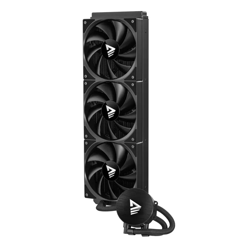 Flüssigkeitskühlungsset SAVIO NOX 360 mm (3×120-mm-Lüfter, Kupferboden, Aluminium-Radiator) Schwarz, 600–1800 U/min