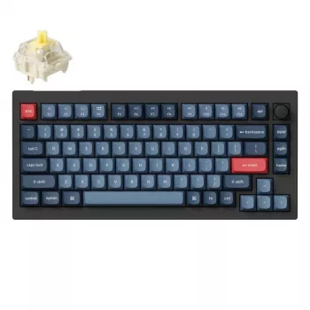 Keychron V1 Max Tastatur Universal USB RF Wireless Bluetooth Schwarz Grau 75% Mechanisch