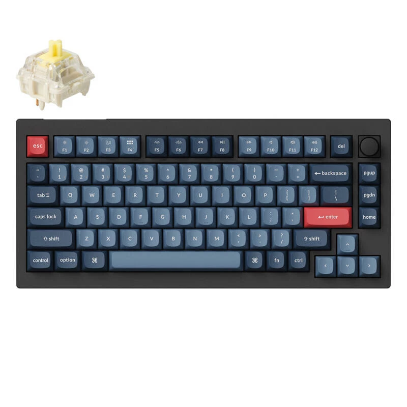 Keychron V1 Max Tastatur Universal USB RF Wireless Bluetooth Schwarz Grau 75% Mechanisch