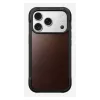 Handyhülle Nomad Rugged Leather Case für iPhone 17 Pro, 6,3 Zoll (16 cm), braun, Leder/TPU/Aluminium