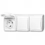 Steckdose CEE 7/3 Busch‑Jäger 2084-0-0712, 2P+E, 16 A, 250 V, IP44, weiß, 222×83×55 mm