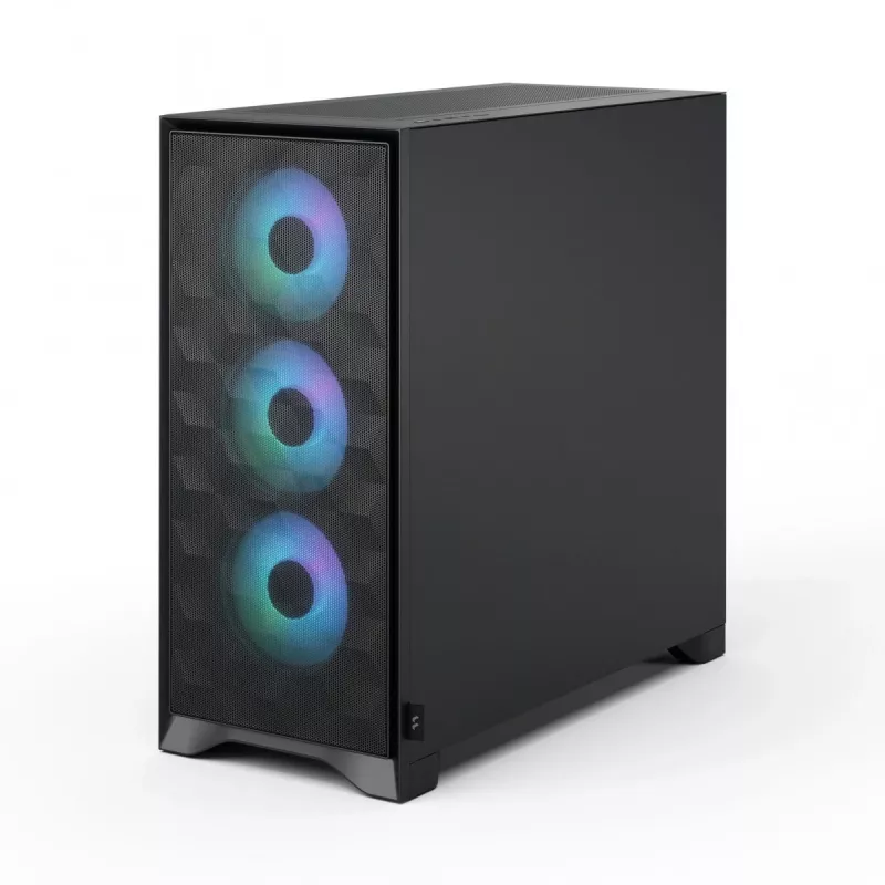 Fractal Design Pop 2 Air Schwarz Solid Midi-Tower-PC-Gehäuse — ATX-Unterstützung, 3x 120 mm Frontlüfter, 2,5/3,5-Zoll-Laufwerksschächte, 215×481×462 mm