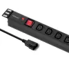 Qoltec 53998 Steckdosenleiste für RACK 19 | 1U | 10A | PDU | 8xIEC C13 | 2m