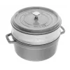 STAUB La Cocotte gusseiserner runder Topf mit Einsatz 40508-819-0 - 3,8 ltr. Graphit