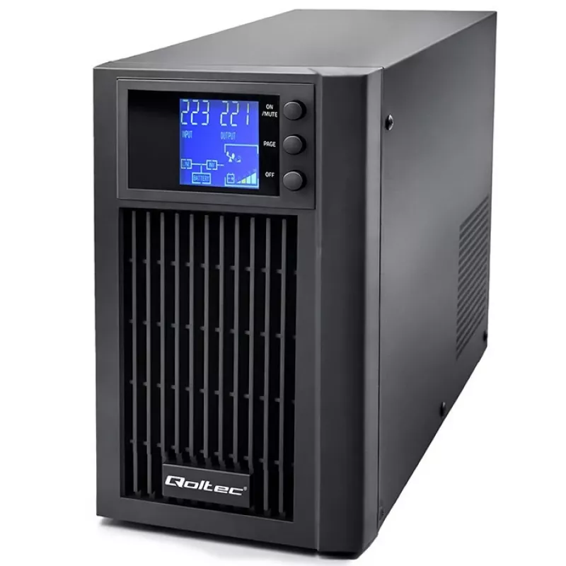 UPS QOLTEC Pure Sine Wave 2kVA 1600W mit AVR und LCD-Display