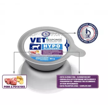 VET RESPONSE Hypoallergenic Pork - Nassfutter für Katzen - 85g