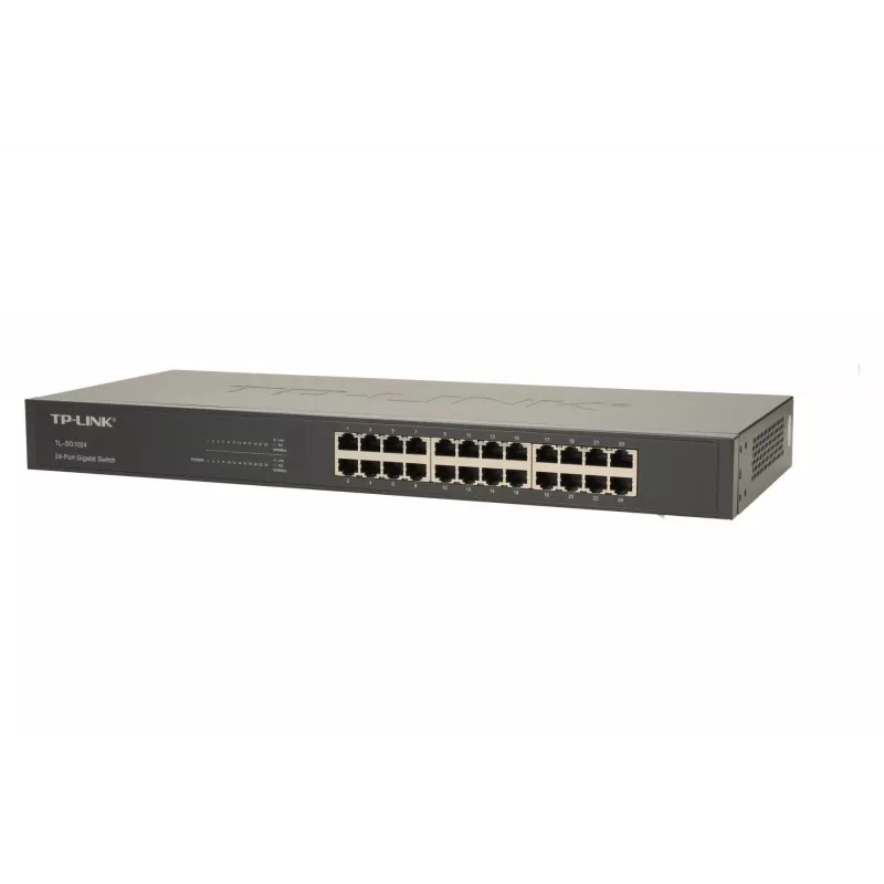 TP-Link 24-Port Gigabit Rackmount Netzwerk-Switch, Unmanaged, Gigabit Ethernet (10/100/1000), Vollduplex, Rackmontage, 1U