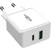 ANSMANN HC218PD - Netzteil - 18 Watt - 3000 mA - PD, QC 3.0 - 2 Ausgangsports (USB, USB-C) - Weiß (1001-0111)