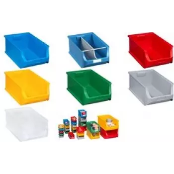 Aufbewahrungsbox allit ProfiPlus Box 5 transparent, Kunststoff-Sichtlagerkasten, stapelbar, 35 kg Traglast