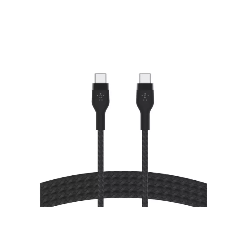 Kabel BoostCharge USB-C/USB-C geflochtenes Silikon 2 m, schwarz