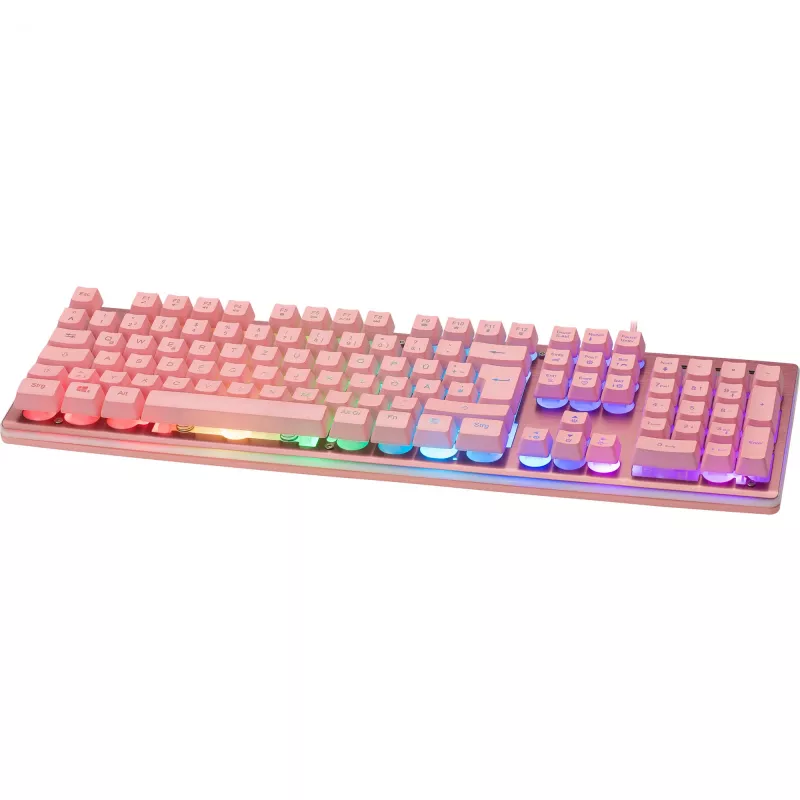 Deltaco GAM-021-RGB-P-DE - Vollgröße (100%) - USB - Membran-Tastenschalter - QWERTZ - Pink