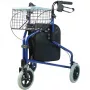 REHA FUND RF-621 Gehwagen mit drei Rädern, Korb und Tasche
