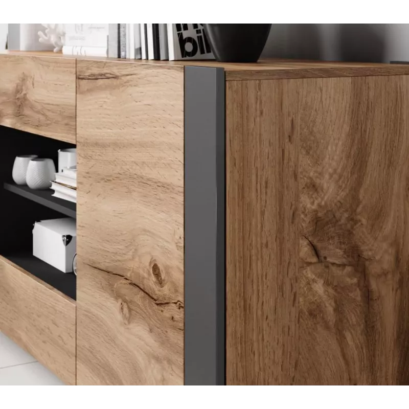 Cama Kommode WOOD Wotan-Eiche/Anthrazit