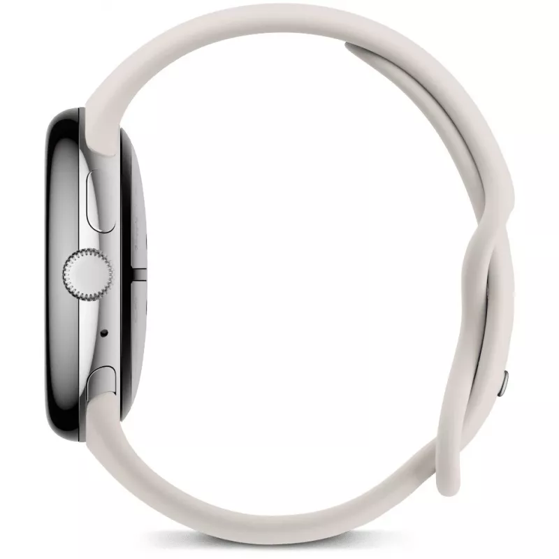 Google Pixel Watch 3 45 mm WLAN Smartwatch, Silber poliert (Porcelain)