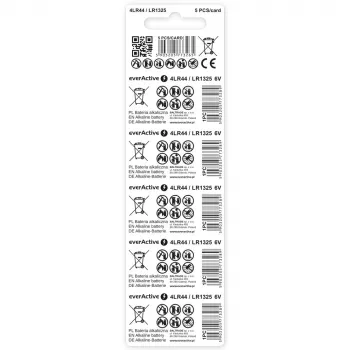 Alkaline-Knopfzellen everActive LR44 1,5 V – 5er-Pack