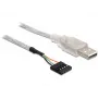USB 2.0-A Stecker auf Pin-Header-Kabel DeLOCK 83078 Silber
