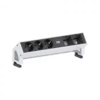 Stromverteiler Bachmann Desk 2 0,2 m 3 AC-Steckdosen Schwarz Weiß