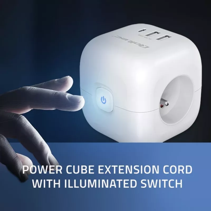 Steckdosenleiste QOLTEC 52548 mit 3× AC-Steckdosen und USB-Anschluss