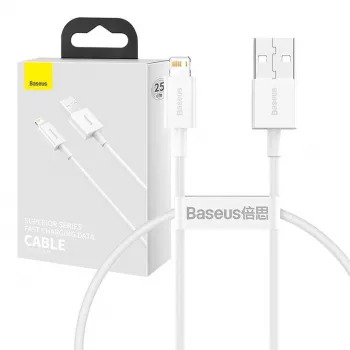 Baseus Superior Series Kabel USB auf Lightning, 2,4A, 0,25m (weiß)