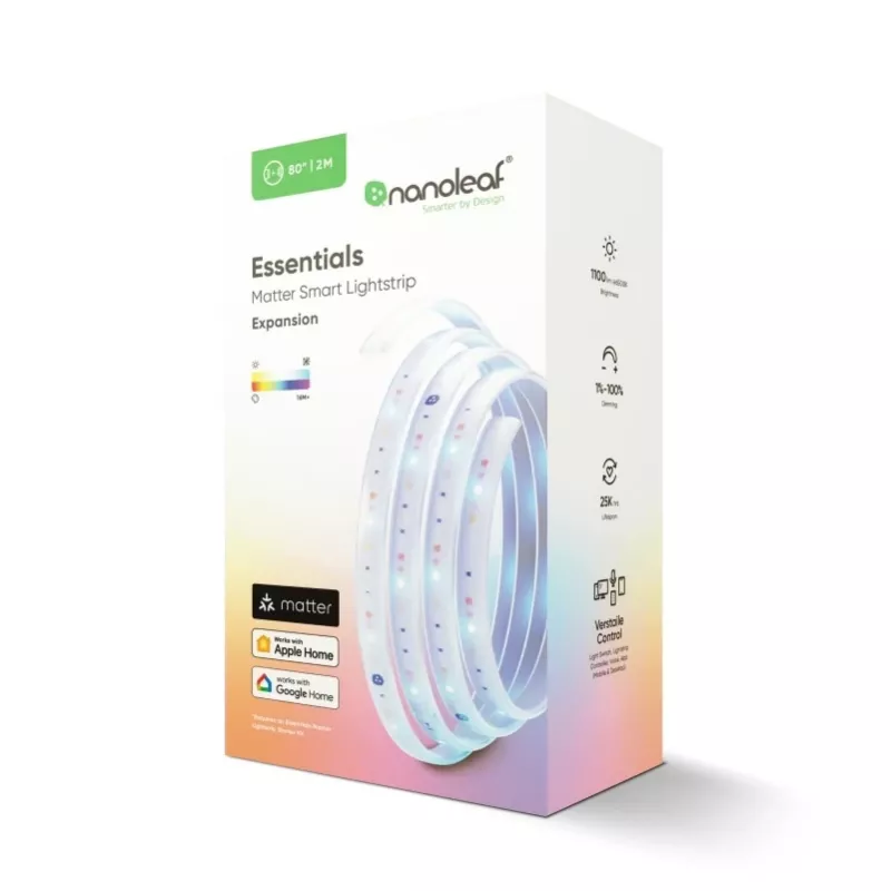 Nanoleaf Essentials Light Strips Erweiterung 2 Meter | 23 W | RGBCW | Bluetooth, Thread | 2700 - 6500 K