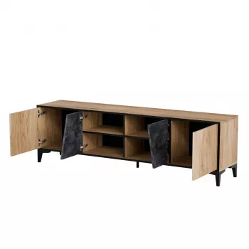 Cama 4D RTV-Schrank OVO 180x38xH53 Eiche/Beton
