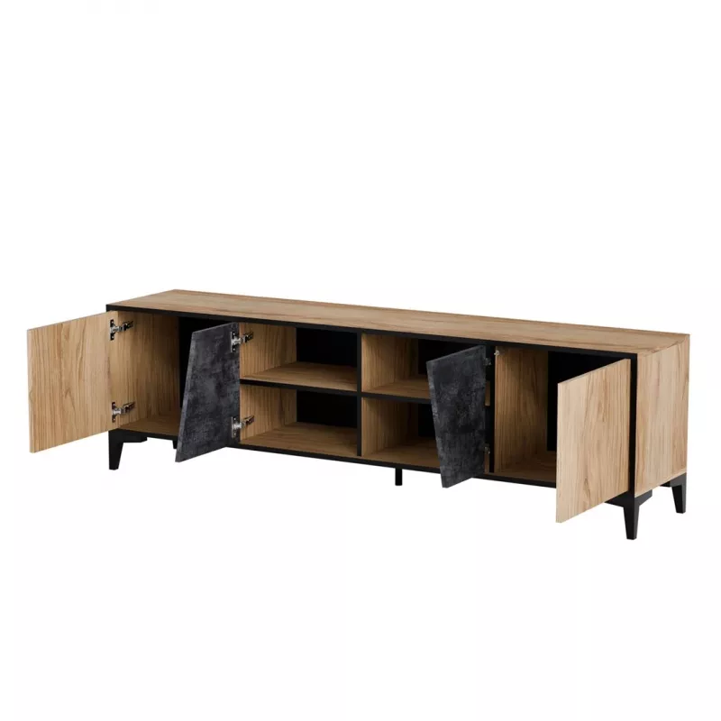 Cama 4D RTV-Schrank OVO 180x38xH53 Eiche/Beton