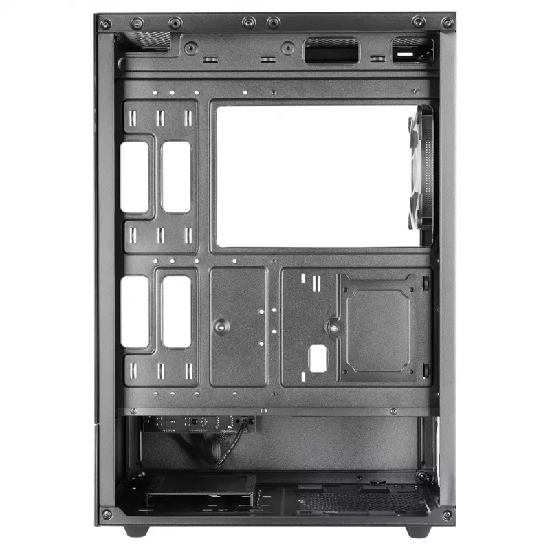 PC-Gehäuse TACENS Mars Gaming MC-XO Midi Tower Schwarz — ATX/Micro-ATX/Mini-ITX, Netzteil unten, 1×120-mm-Rücklüfter, unterstützt Grafikkarten bis 328 mm