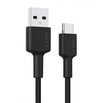 USB-C-auf-USB-A-Kabel Aukey CB-CA2, Nylongeflecht, Quick Charge 3 A, 1 m
