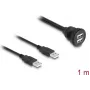 DeLOCK USB 2.0 Kabel 2 x USB Typ-A Stecker auf 2 x USB Typ-A Buchse 1 m schwarz