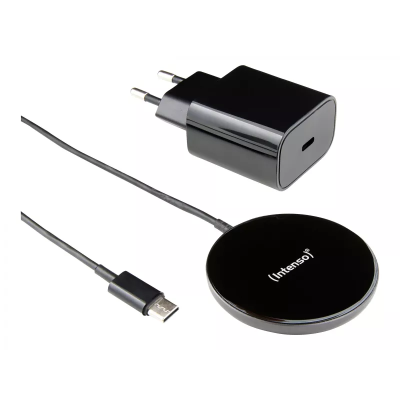 Intenso MB1 Smartphone Schwarz USB Kabelloses Laden Schnellladung Innenbereich