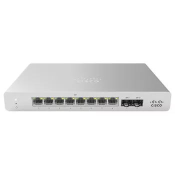 Cisco - Meraki Cloud Managed MS120-8 - Switch - managed - 8 x 10/100/1000 (PoE+) + 2 x Gigabit SFP wandmontierbar Desktop PoE+ (124 W)