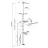 Maclean MC-791N Teleskop-Boden-Decken-TV-Halterung mit Ablage, 37–70 Zoll, 30 kg