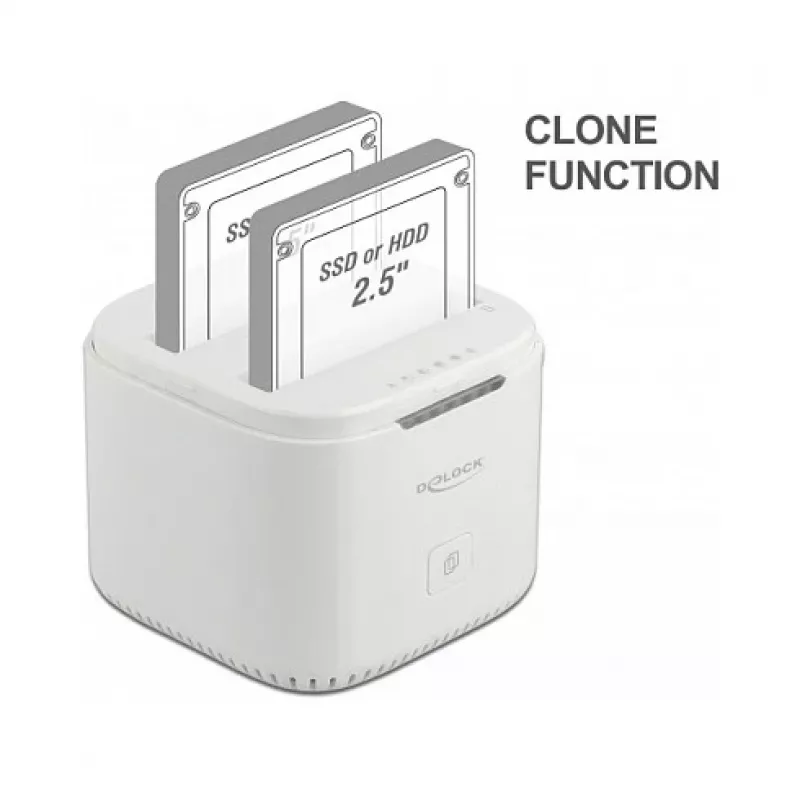 Docking-Station DeLOCK USB Type-C™ 3.2 für 2 x 2,5-Zoll-SATA-Festplatten/SSDs