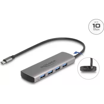 USB Hub DeLOCK 64293 Type-C 10000 Mbit/s Grau